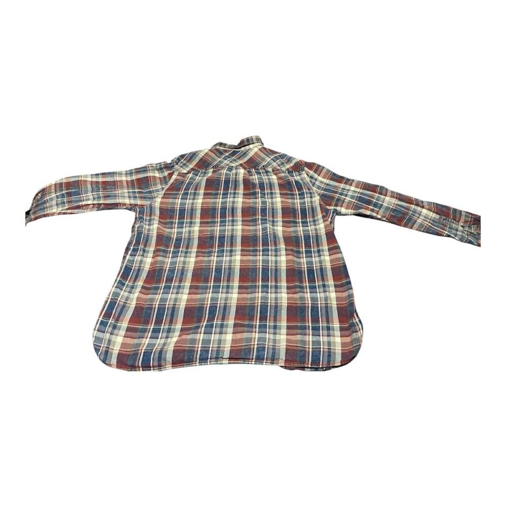 Mossimo Supply Co Shirt Mens 2XL Red Blue Plaid Flannel Long Sleeve Western